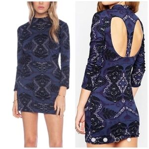 Free People cutout printed mini dress XS